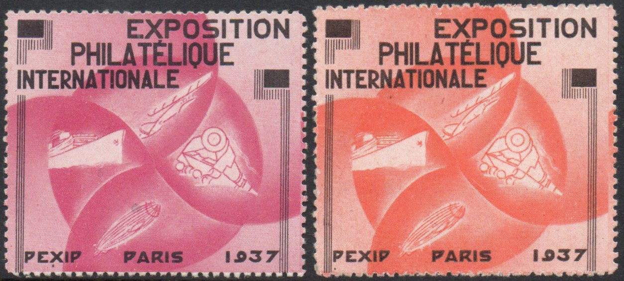 Philatelie France Vignette : Paris 1937 PEXIP (Exposition Philatelique Internationale) Cinderella Stamps